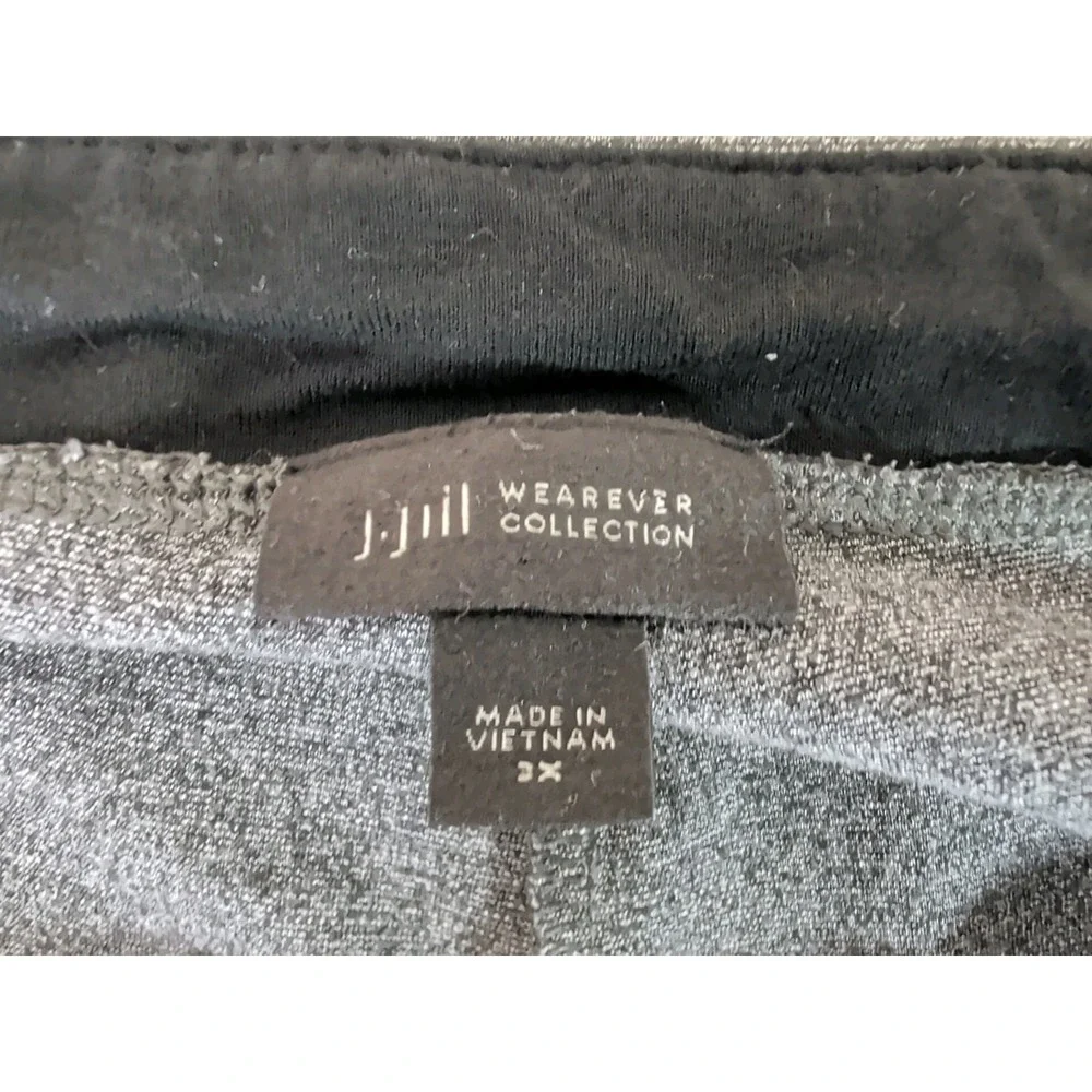 J Jill Wearever Pull On Pants Women 3X Gray Elastic Waist Stretchy Office Casual